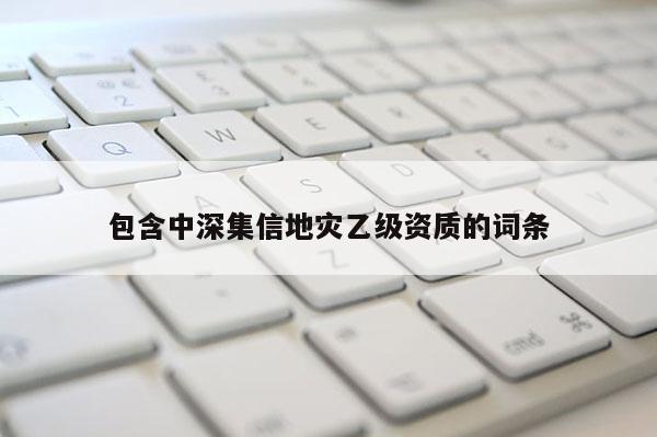 包含中深集信地災乙級資質的詞條