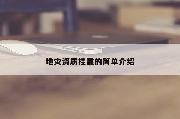 地災資質 *** 的簡單介紹