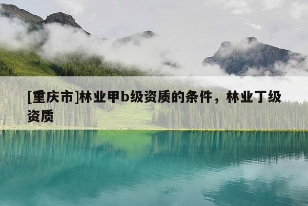 [重慶市]林業(yè)甲b級(jí)資質(zhì)的條件，林業(yè)丁級(jí)資質(zhì)